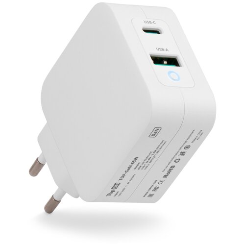 Универсальный блок питания 65W GaN Type-C PD PPS USB QC белый 2301₽