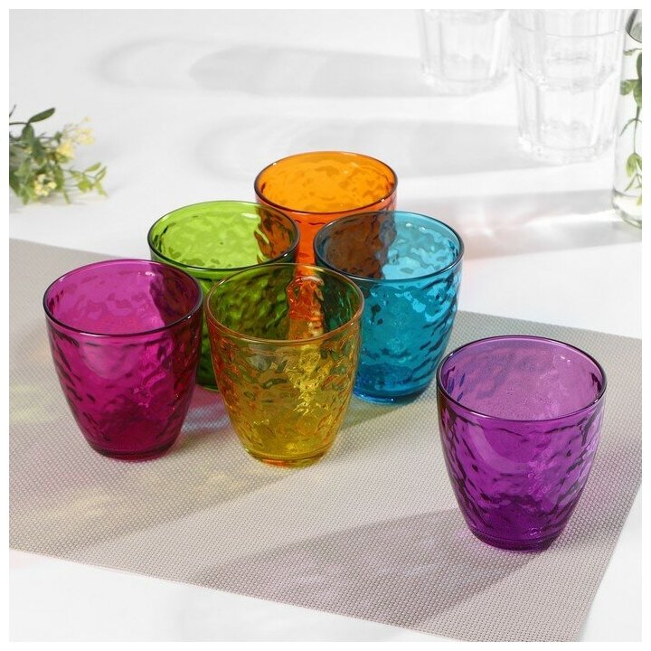 Набор стаканов 270мл*6 шт цветных сэнд-казанова 96298D3