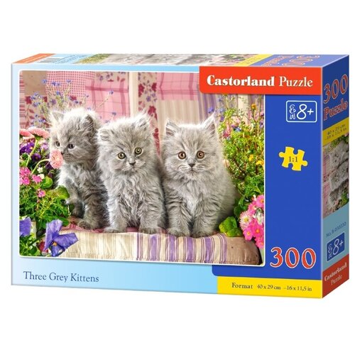Пазл Castorland Три серых котенка, 300 эл. B7-030330 пазл деревянный для пар 35 300 500 1000 шт