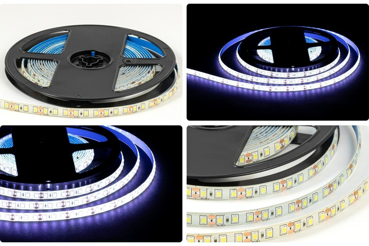 Светодиодная лента OGM 9,6W/m 120LED/m 2835SMD холодный белый 5M - фото №6