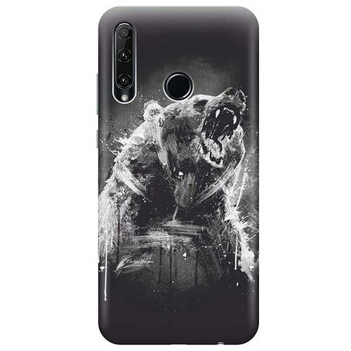 фото Ультратонкий силиконовый чехол-накладка для honor 10i / 20e с принтом "разъяренный медведь" gosso