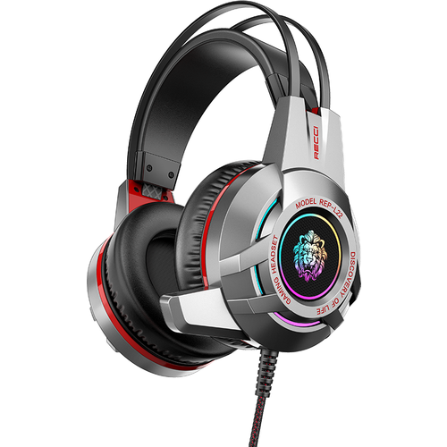 Наушники игровые с микрофоном Recci REP-L22 Wired Gaming Headset USB + 3.5mm, серый игровые наушники с микрофоном thermaltake shock xt stereo gaming headset ght shx anecbk 35