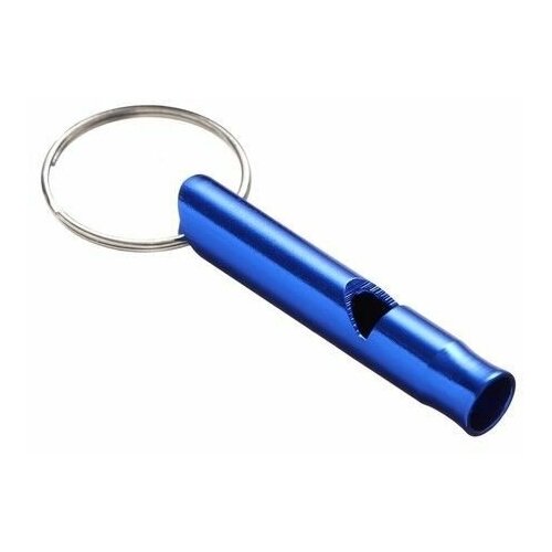 Свисток металлический малый для собак, 4,6 х 0,8 см, синий, 1 шт.