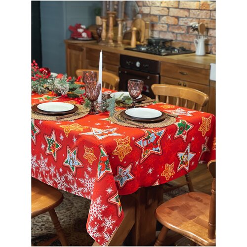 Скатерть праздничная ONE LAYER из 100% хлопка 145х220 см