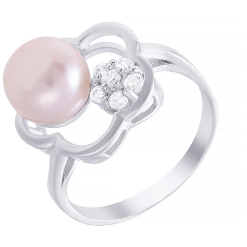 фото Element47 кольцо из серебра 925 пробы с кубическим цирконием и культивированным жемчугом hpr-34_ko_wp_002_wg, размер 18