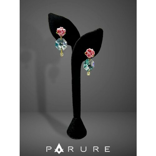 Серьги PARURE, искусственный камень, голубой, розовый