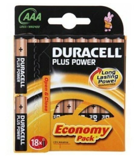 Батарея Duracell Basic LR03-18BL MN2400 AAA (18шт)