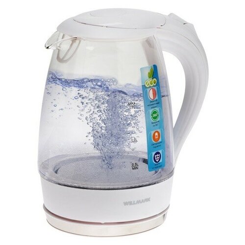 Чайник WILLMARK WEK-1708G стекло белый 122000₽