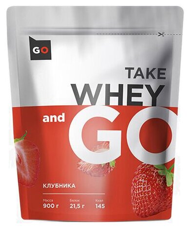 Протеин Take and Go Whey, 900 гр., клубника