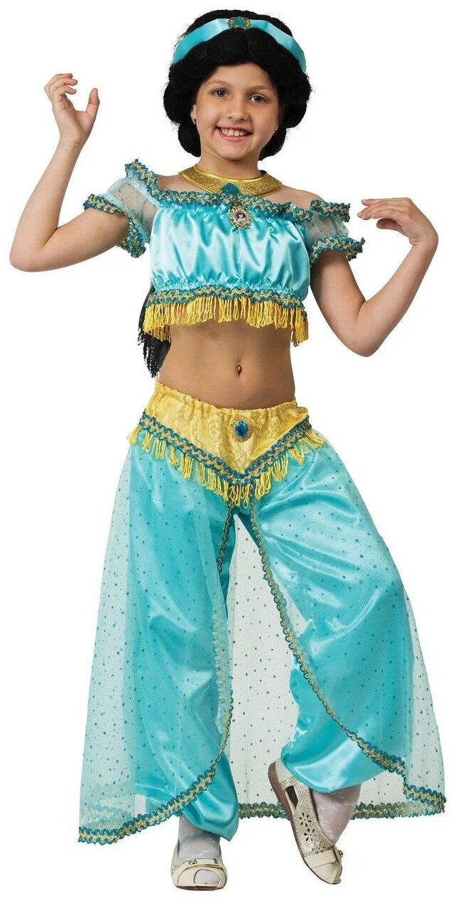 Карнавальный костюм для девочки "Принцесса Жасмин" размер 116 - 60, цвет голубой