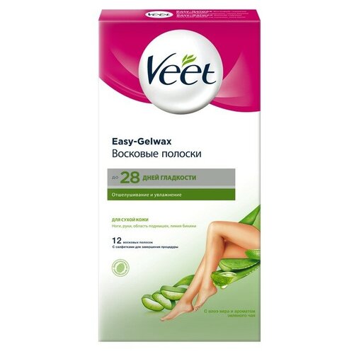 Купить Veet Восковые полоски Easy Gelwax для сухой кожи 12 шт.