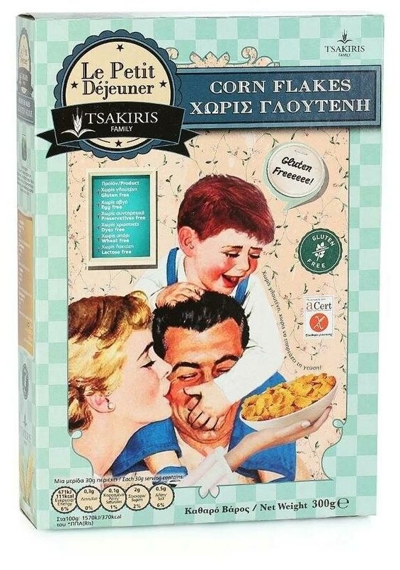 Хлопья кукурузные безглютеновые TSAKIRIS FAMILY 300 г - фотография № 3