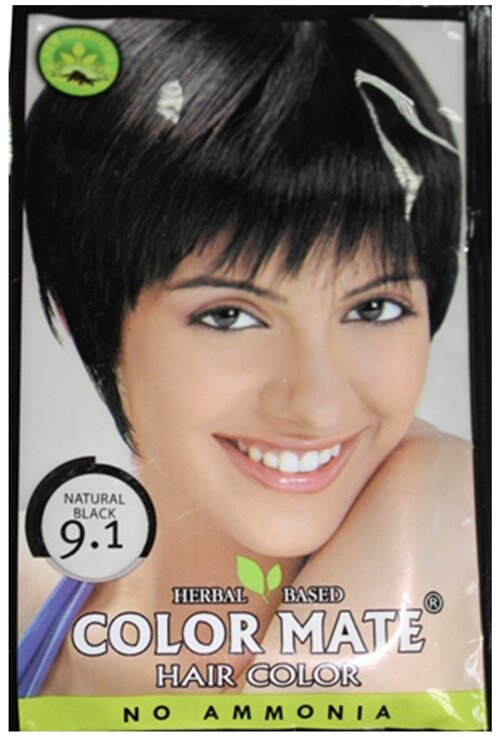 Color Mate Натуральная краска травяная, 9.1 natural black, 15 мл