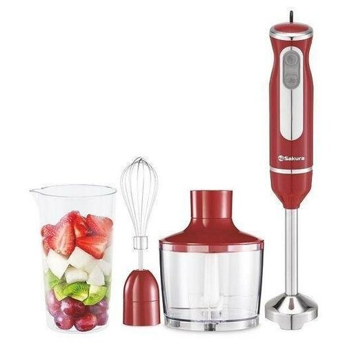 Блендерный набор SAKURA SA-6247SR 600 Вт DC мотор чоппер венчик стакан 219000₽