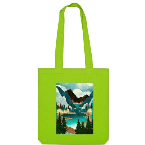 Сумка шоппер Us Basic, зеленый сумка шоппер с паттерном сюр лес 3