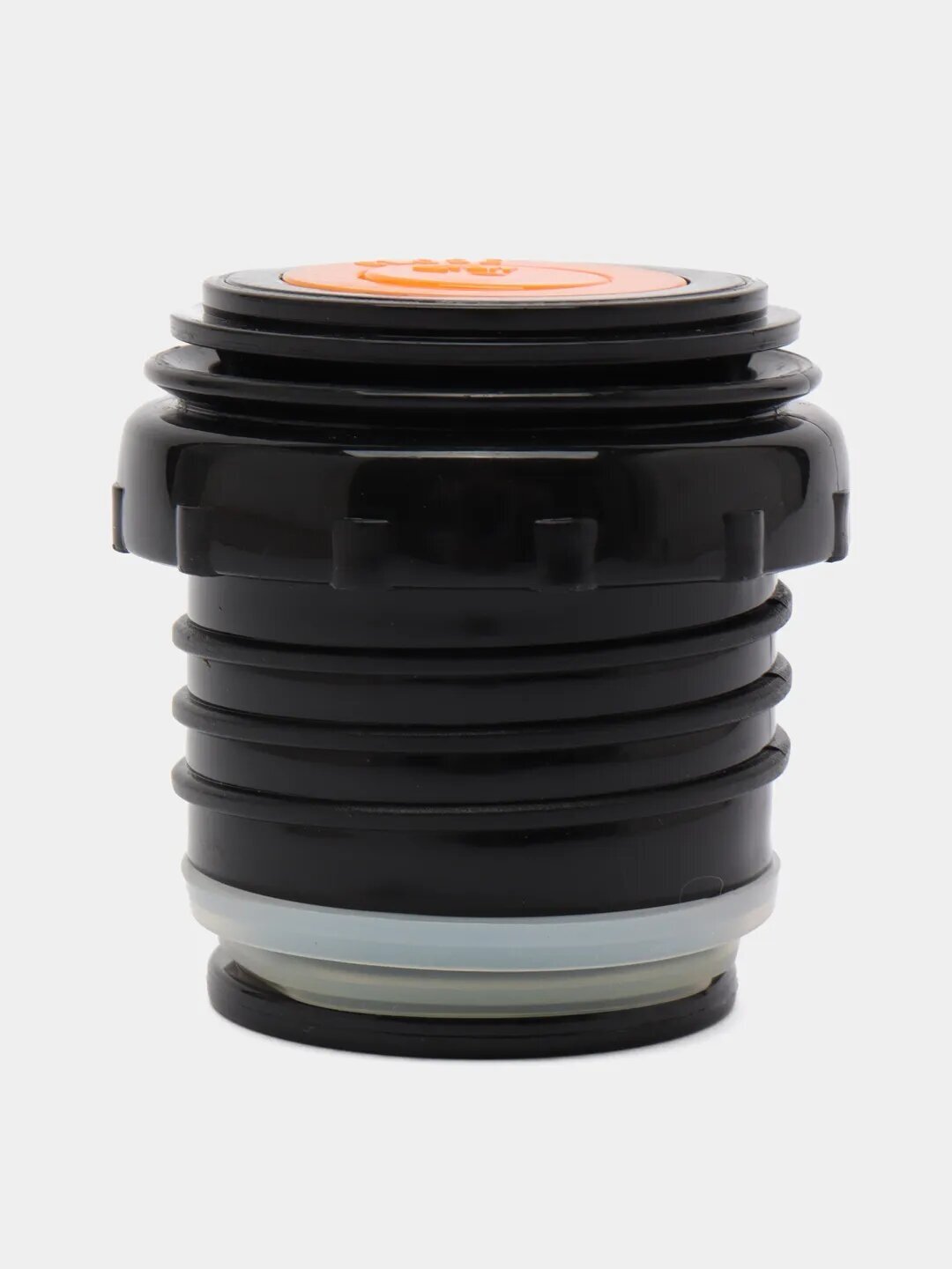 Пробка крышка - с кнопкой для термоса-гильзы - 52 см; внешняя резьба; черно-оранжевая