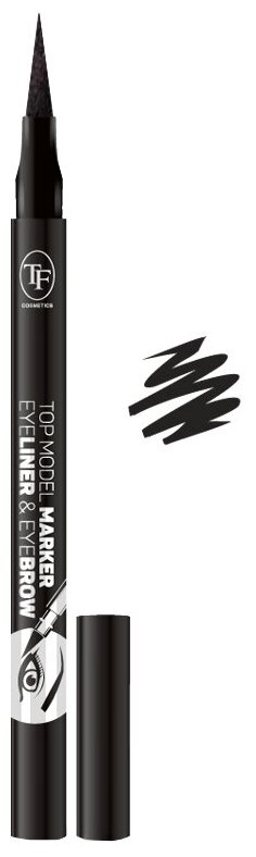 TF Cosmetics Подводка для бровей Top Model marker Eyeliner & Eyebrow, оттенок black