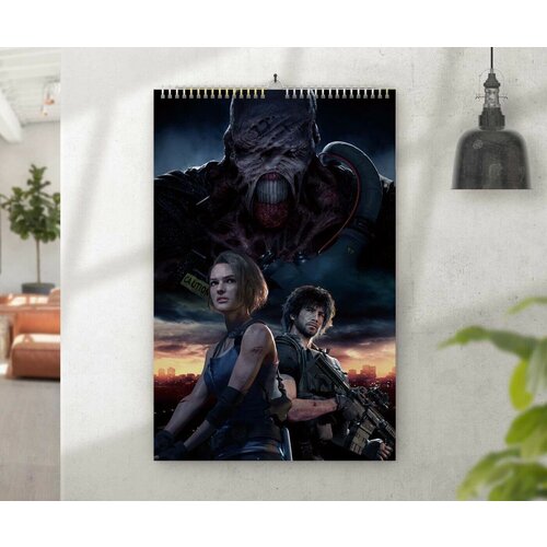 Календарь MIGOM Настенный перекидной Принт А3 Resident Evil, Резидент Эвил - 1