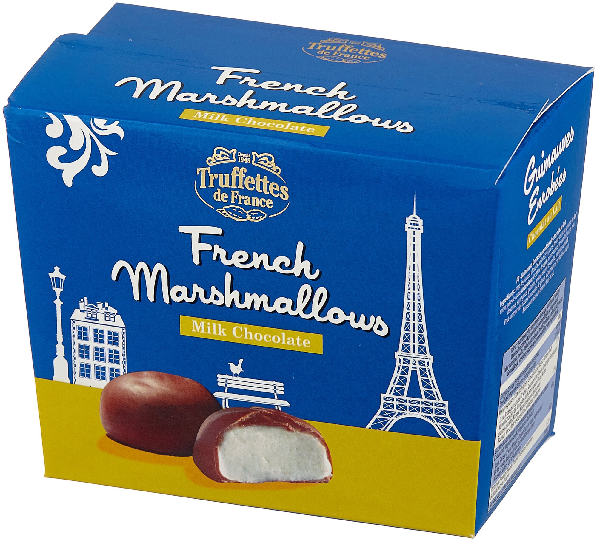 GVE1083 Chocmod Truffettes de France Marshmallows coated milk chocolate Зефир покрытый мол. шоколадом 200г - фотография № 2