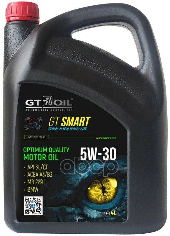 GT OIL Масло Моторное Gt Smart Sae 5W30 Api Sl/Cf 4 L