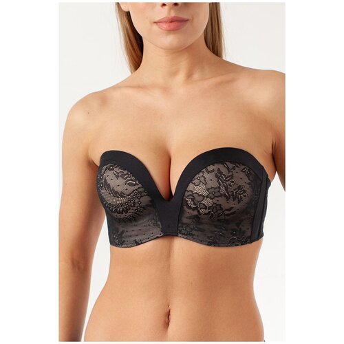 фото Бюстгальтер coquette revue secret, размер 70e, black with nude
