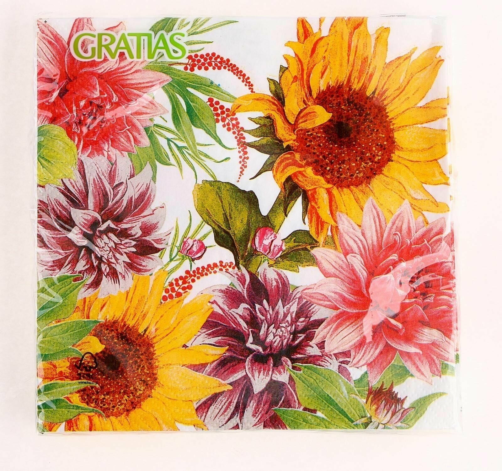 Салфетки бумажные Gratias «Цветение в саду», 20 шт, 33 × 33 см - фотография № 2