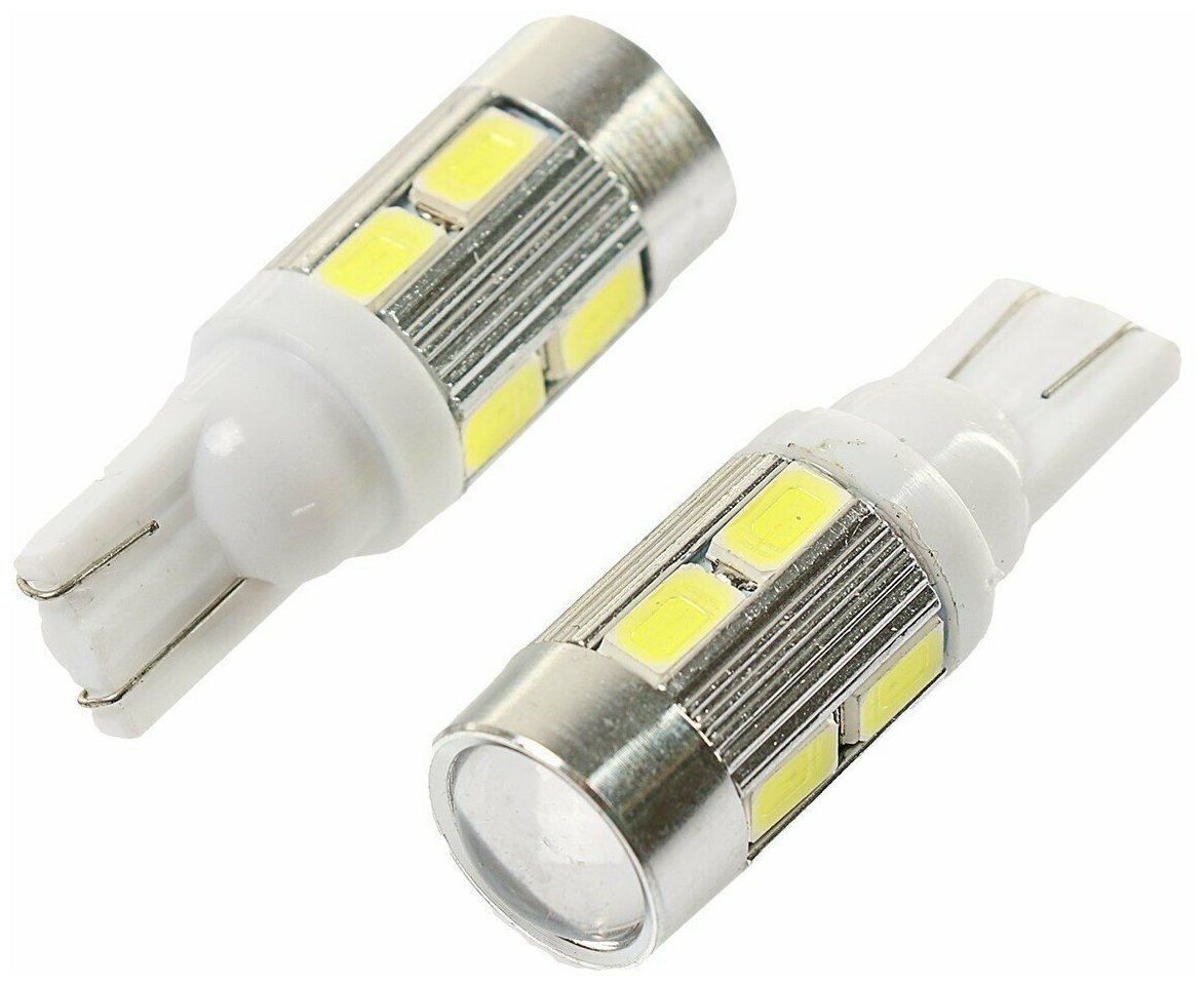 Автолампа светодиодная Cartage T10 W5W 12 В 10 SMD-5630 набор 2 шт