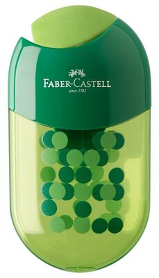 Точилка Faber Castell Точилка Faber-Castell Two Tone с ластиком, 2 отверстия, контейнер, цвет ассорти