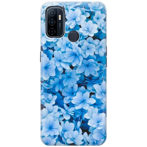 фото Re:pa накладка transparent для oppo a53 / a32 с принтом "голубые цветочки"