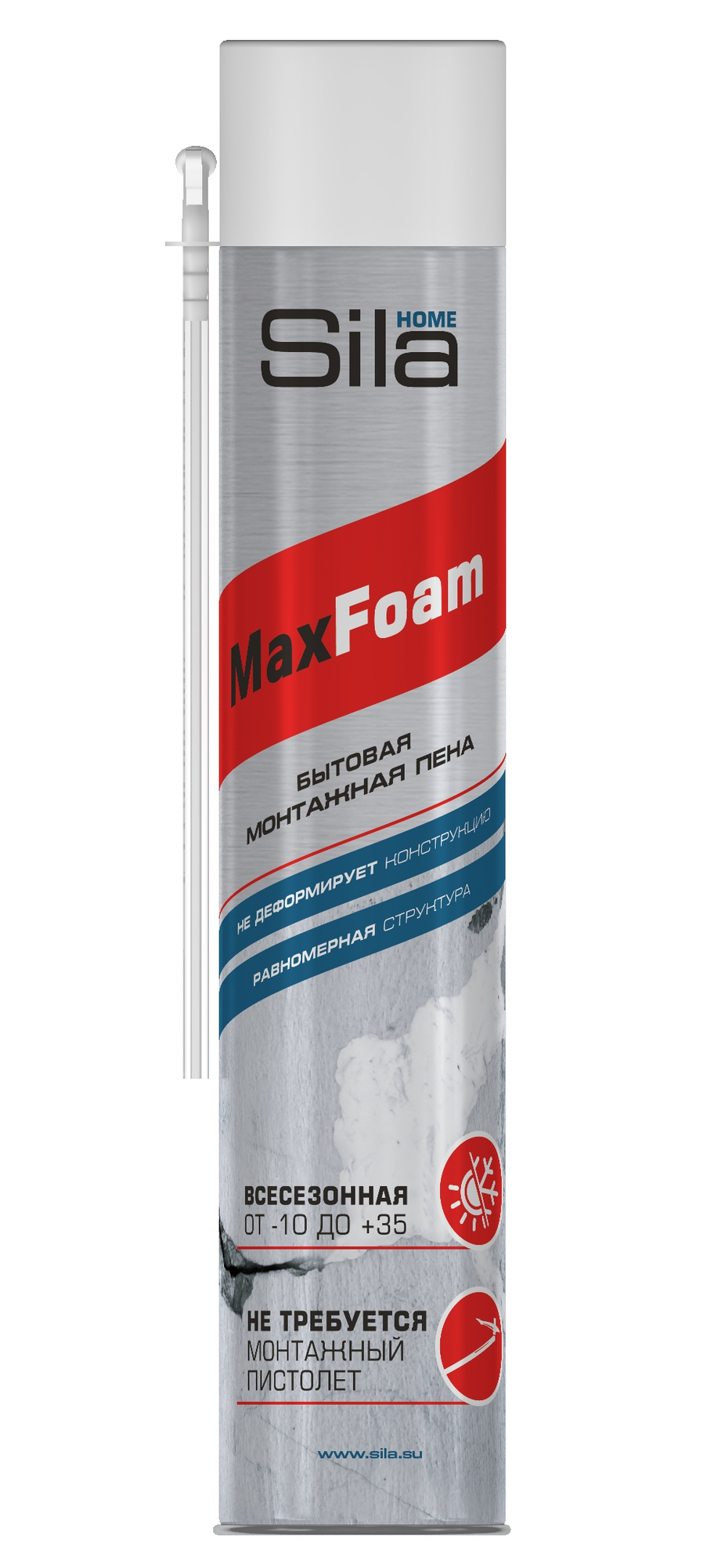 Пена монтажная бытовая HOME Max Foam 750 мл Sila