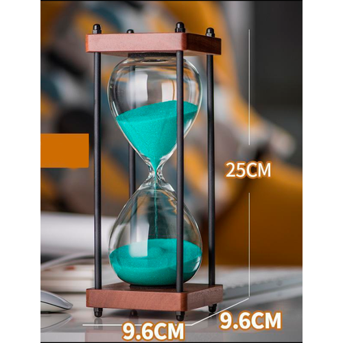 Песочные часы с бирюзовым песком на 60 минут met-green60