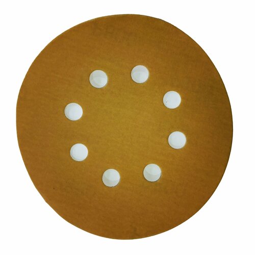 Абразивный шлифовальный круг на бумажной основе VX-Gold под липучку, 125 мм, зернистость P800, 8 отверстий. Набор из 30 штук.