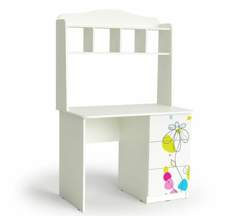 Стол для детской Мама Цветы Белый