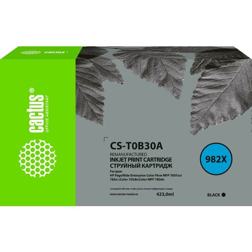 Cactus CS-T0B30A картридж струйный (HP 982X - T0B30A) черный 423 мл cactus cs t0b29a картридж струйный hp 982x t0b29a желтый 223 мл