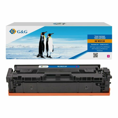 картридж cactus cs w2213x для hp color laser m255 mfp m282 m283 2450стр пурпурный G&G GG-W2213X картридж лазерный увеличенный (HP 207X - W2213X), пурпурный 2450 стр