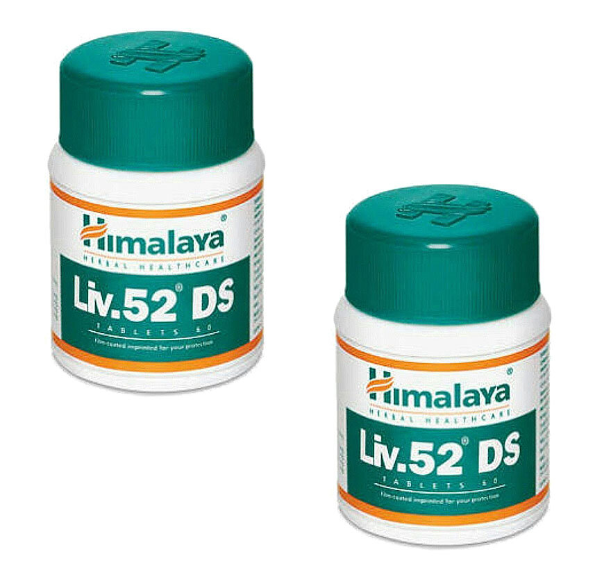 Экстракт растений Лив.52 ДС Хималая (Liv.52 DS Himalaya Herbals), защита и чистка печени, при гепатите A B C, от цирроза, 2х60 таб.