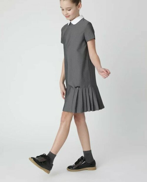 Школьное платье Gulliver, размер 164, серый