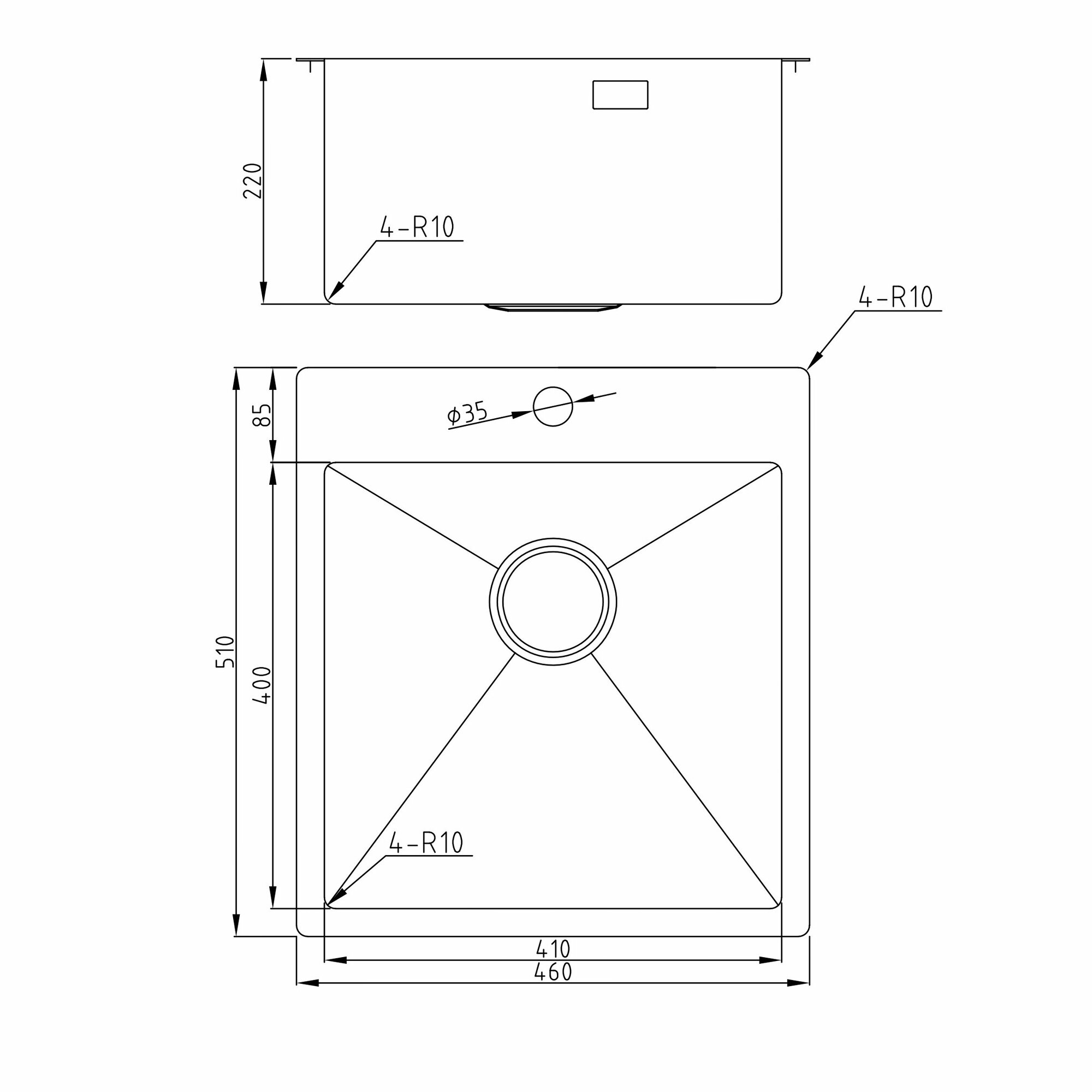 Мойка для кухни MILACIO Denia 46 Steel (MC.77478) золото - фотография № 4