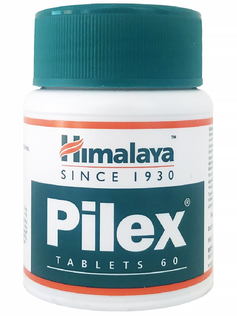 Таблетки Пайлекс Хималая Хербалс (Pilex Himalaya Herbals ) для здоровья прямой кишки и укрепления сосудов, 2х60 таб.