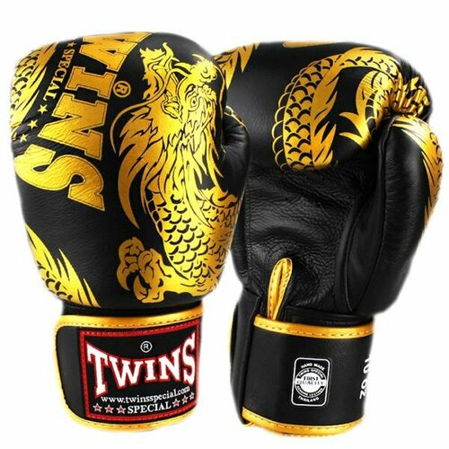 Боксерские перчатки тренировочные Twins Special FBGV-49 16 OZ New Dragon Black Gold