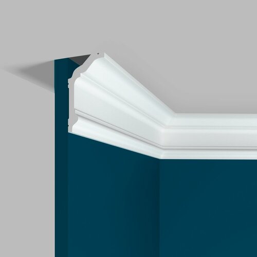 Плинтус потолочный 43 х 80 мм дюрополимер под покраску для натяжного потолка под подсветку полистирол Перфект Plus P92-2 метра
