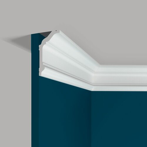 Изображение товара Плинтус потолочный 43 х 80 мм под покраску для натяжного потолка под подсветку полистирол Перфект Plus P92-1 метр