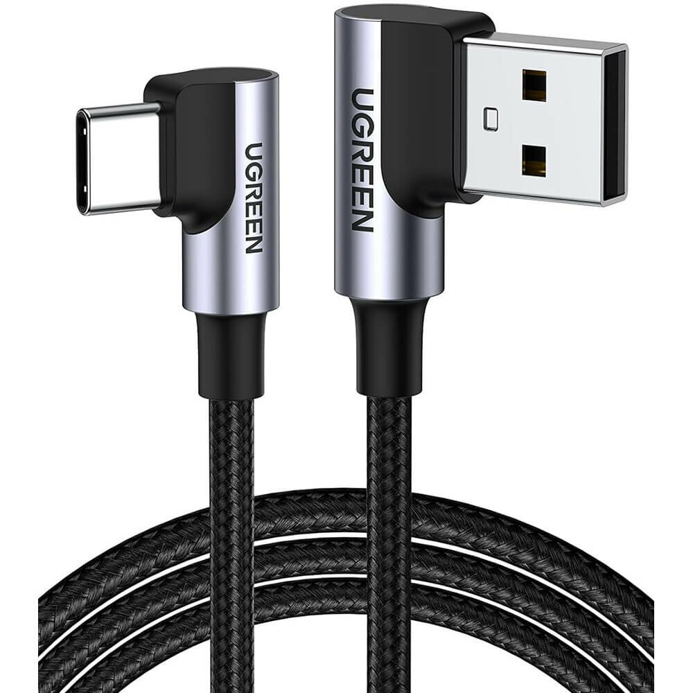 Кабель Ugreen US176 USB-A - Type-C 2 м серый космос (20857)