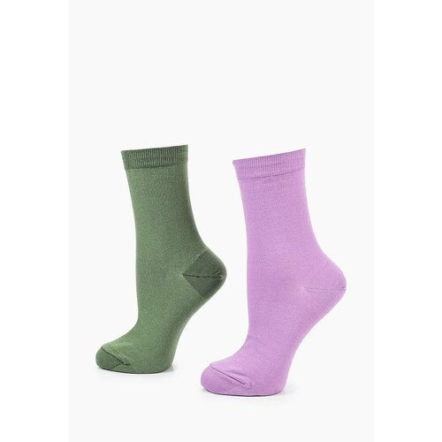 фото Носки big bang socks разнопарные, однотонные, размер 35-39, фиолетовый, хаки