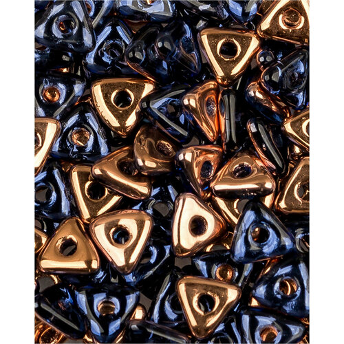 Стеклянные чешские бусины, Tri-bead, 4 мм, цвет Sapphire Capri Gold, 5 грамм (около 145 шт.)