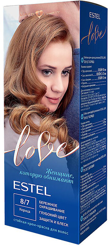 ESTEL Стойкая крем-краска LOVE, тон 8/7 Корица, 1 шт