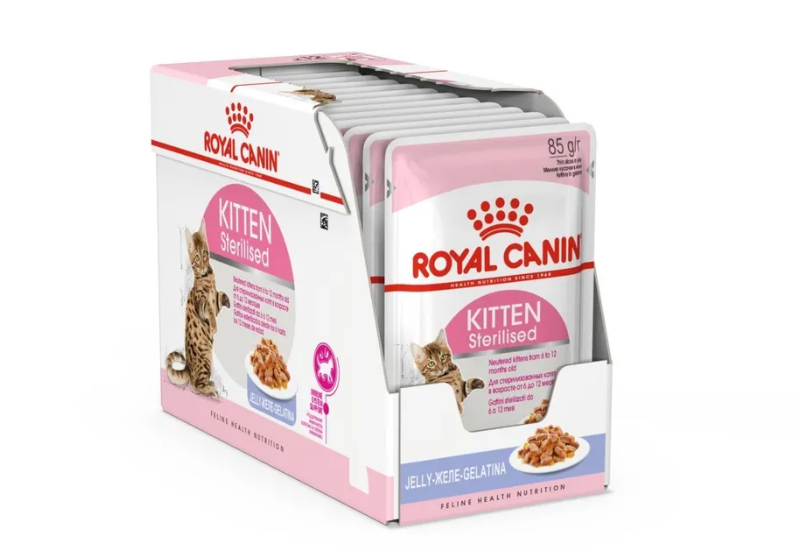 Влажный корм Royal Canin Kitten Sterilised Jelly для котят для стерилизованных котят, 85 гр - фото №2