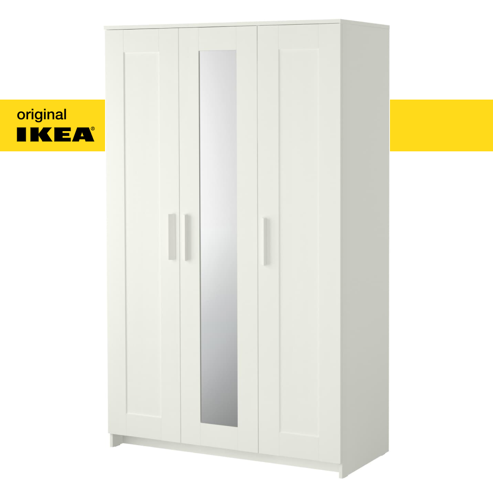 Шкаф икеа IKEA Brimnes Бримнэс, 3-х створчатый, 117х190х50, белый (оригинал)