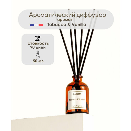 Ароматический диффузор для дома с палочками по мотивам Табак и ваниль. Tobacco Vanilla