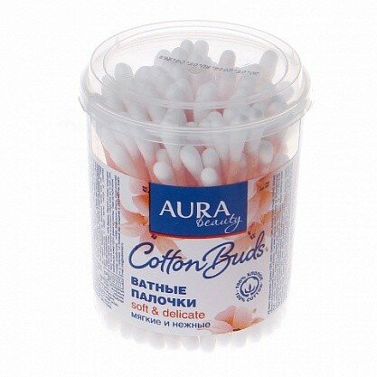 Набор из 5 штук Ватные палочки Aura 100шт (стакан)
